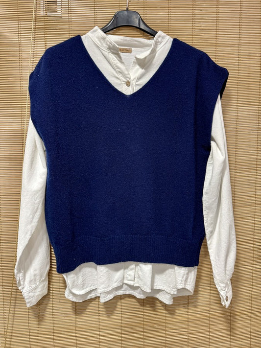 Pull débardeur LANA bleu marine
