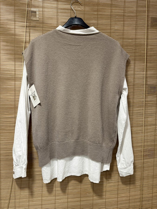 Pull débardeur LANA taupe