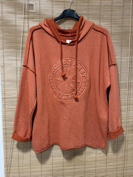 Sweat à capuche NORDE rouille