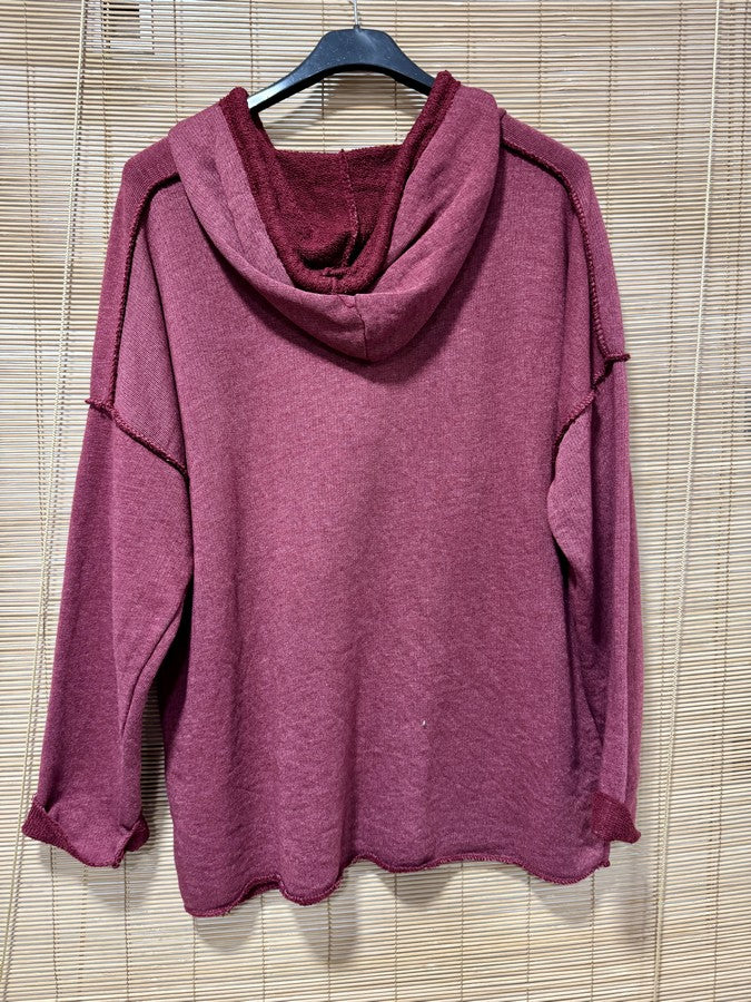 Sweat à capuche NORDE bordeaux