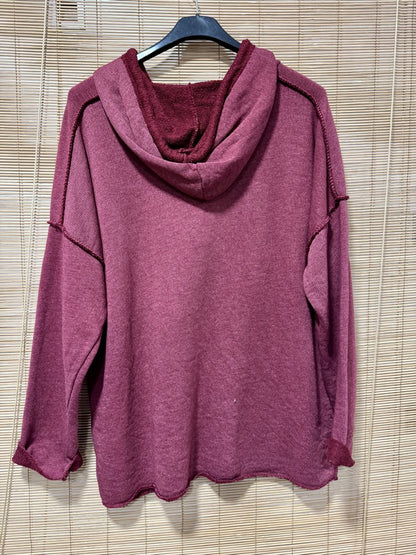 Sweat à capuche NORDE bordeaux