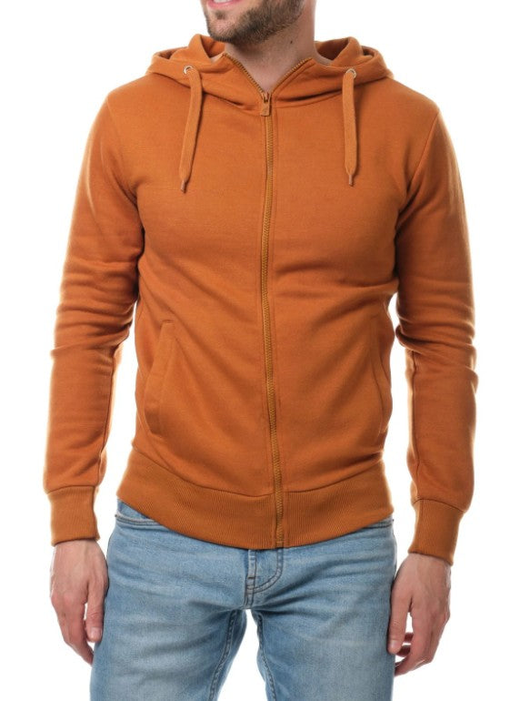 Gilet zippé à capuche BRAWL camel du S au 2XL