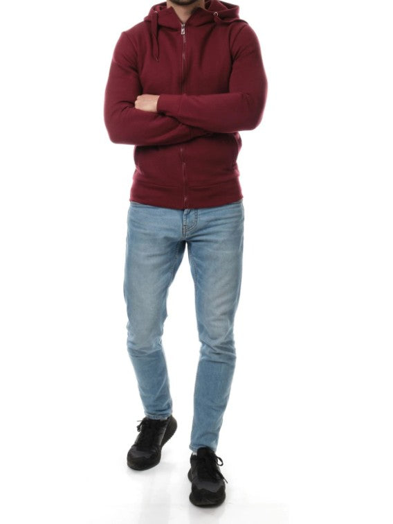 Gilet zippé à capuche BRAWL bordeaux du S au XL