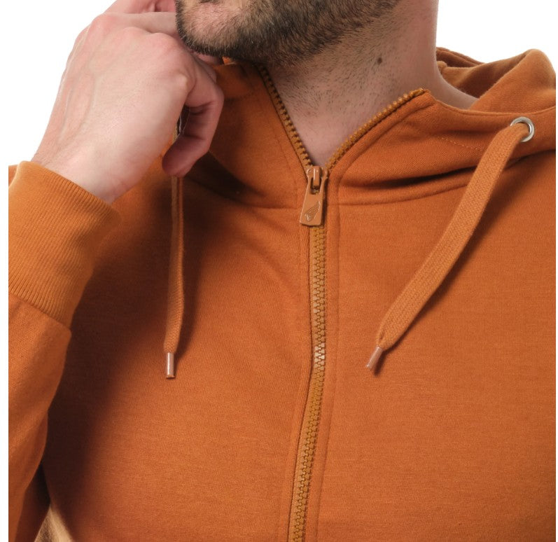 Gilet zippé à capuche BRAWL camel du S au 2XL