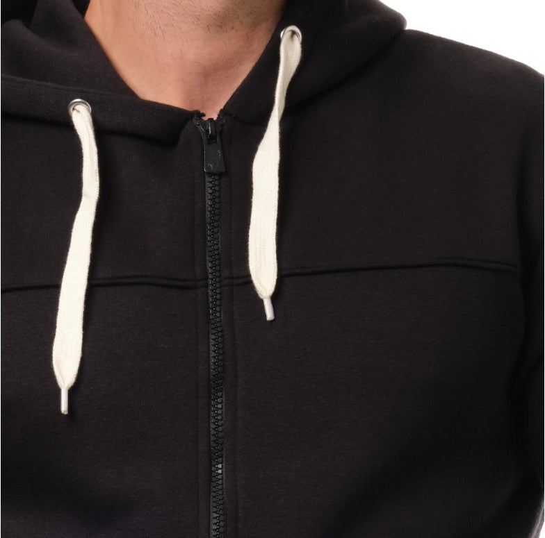 Gilet zippé à capuche LAURENT noir du S au 2XL