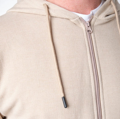 Gilet zippé à capuche SATORU sable du S au 2XL