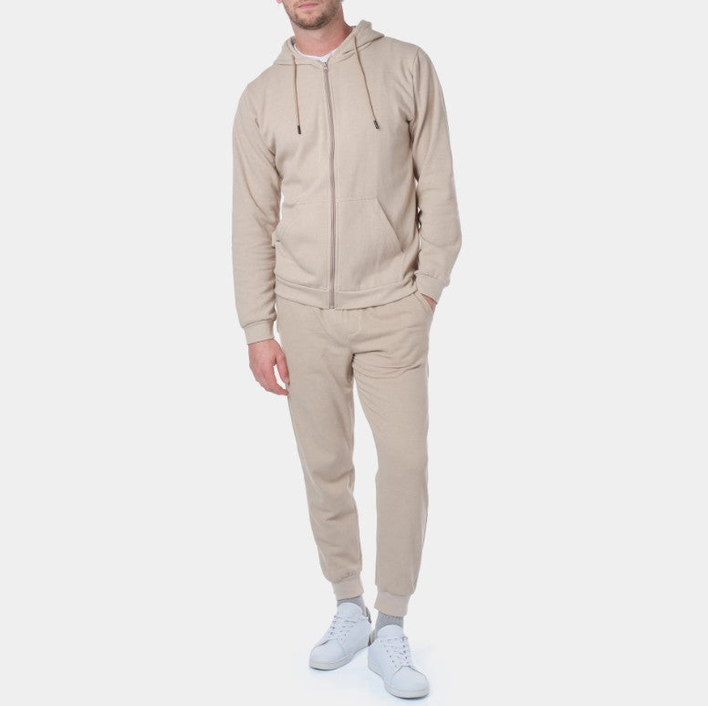 Gilet zippé à capuche SATORU sable du S au 2XL