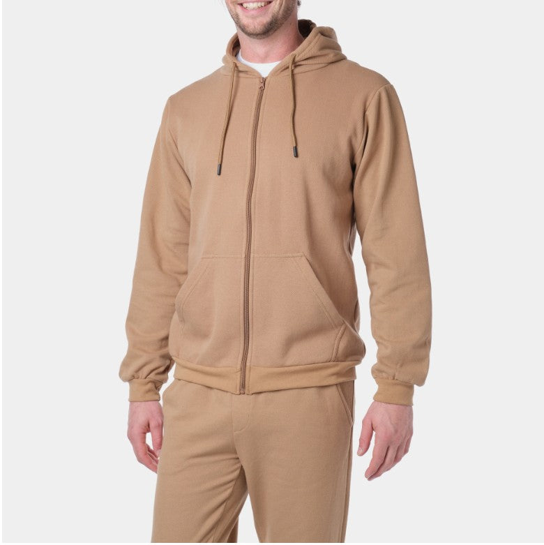 Gilet zippé à capuche SATORU camel du S au 2XL