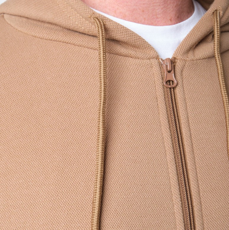 Gilet zippé à capuche SATORU camel du S au 2XL