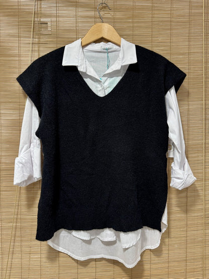 Pull débardeur noir