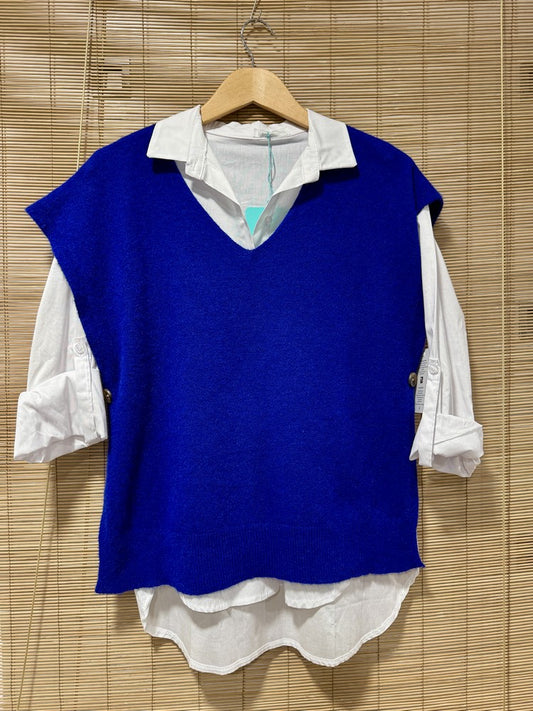 Pull débardeur bleu roi