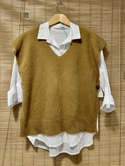 Pull débardeur camel