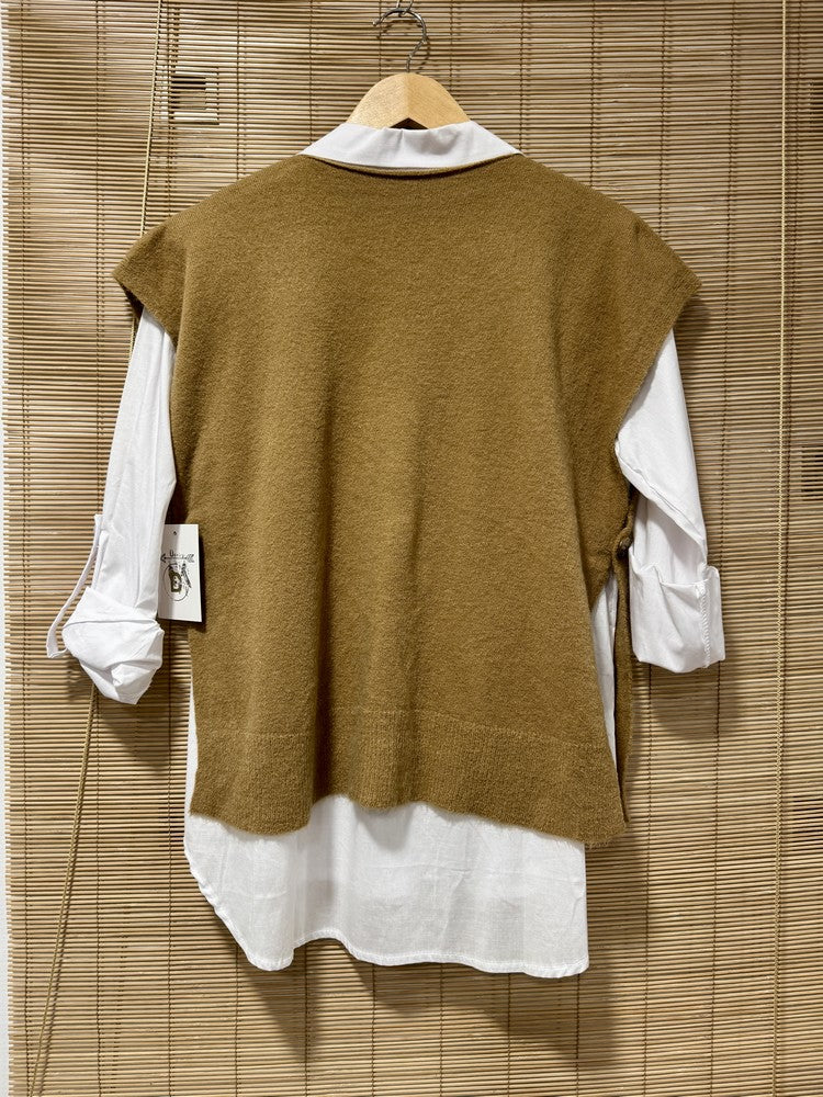 Pull débardeur camel