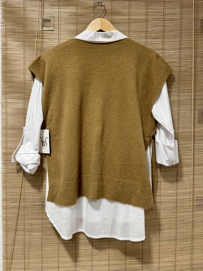 Pull débardeur camel