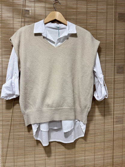 Pull débardeur LANA beige