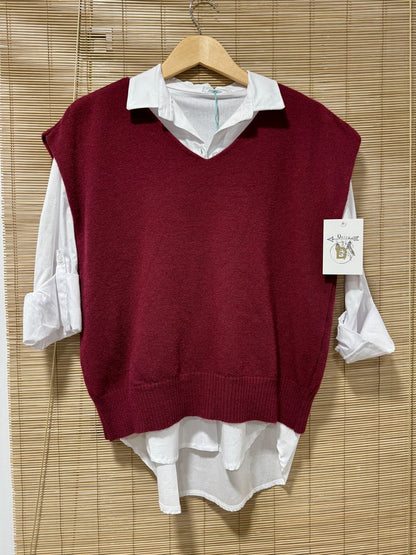 Pull débardeur LANA prune