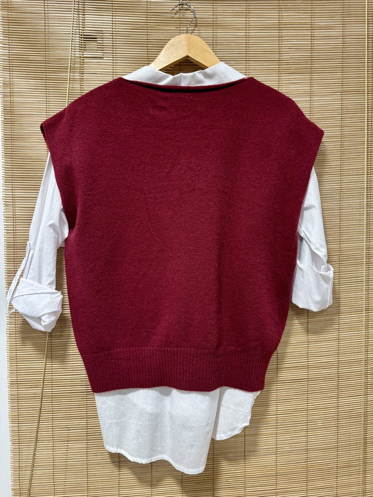 Pull débardeur LANA prune