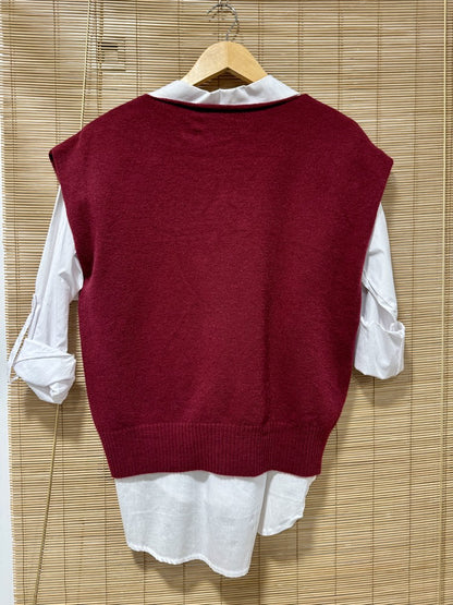 Pull débardeur LANA prune