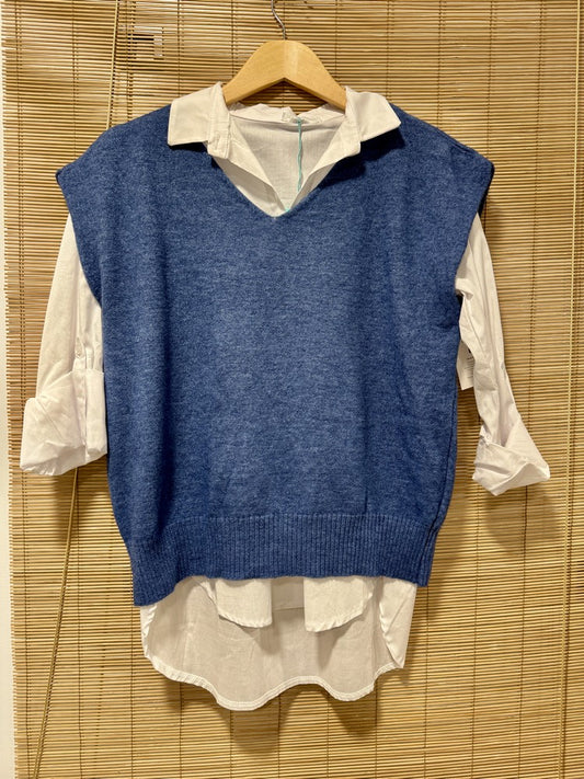 Pull débardeur LANA bleu jean