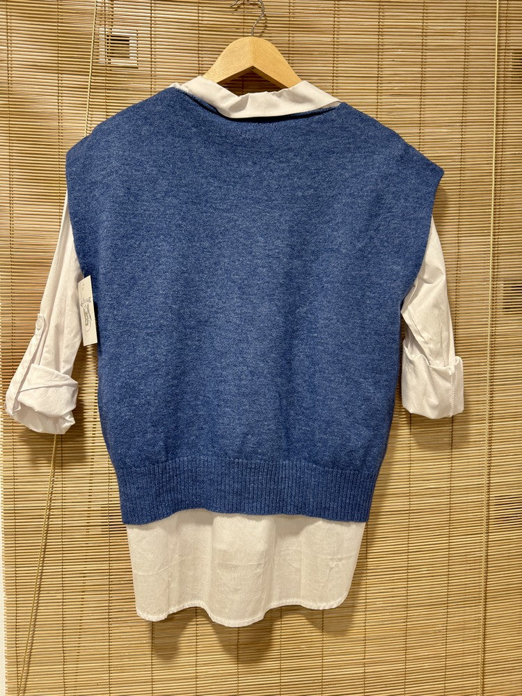 Pull débardeur LANA bleu jean