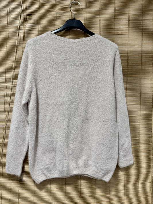 Pull col V CAMILLE sable (alpaga)