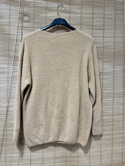 Pull col V CAMILLE camel (alpaga)
