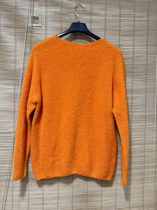Pull col V CAMILLE orange (alpaga)