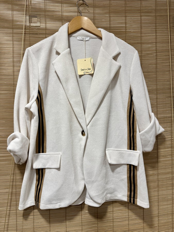 Blazer velours lurex blanc