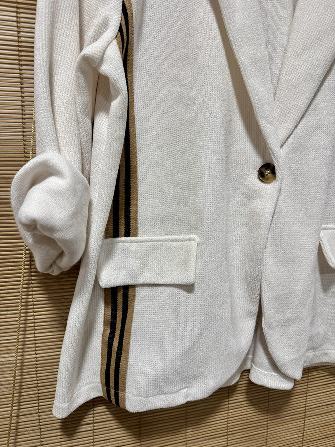 Blazer velours lurex blanc