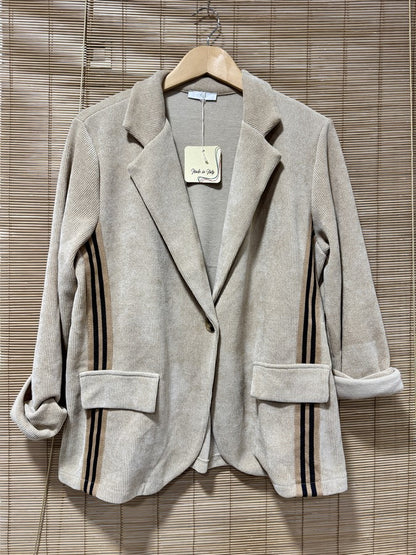 Blazer velours lurex beige