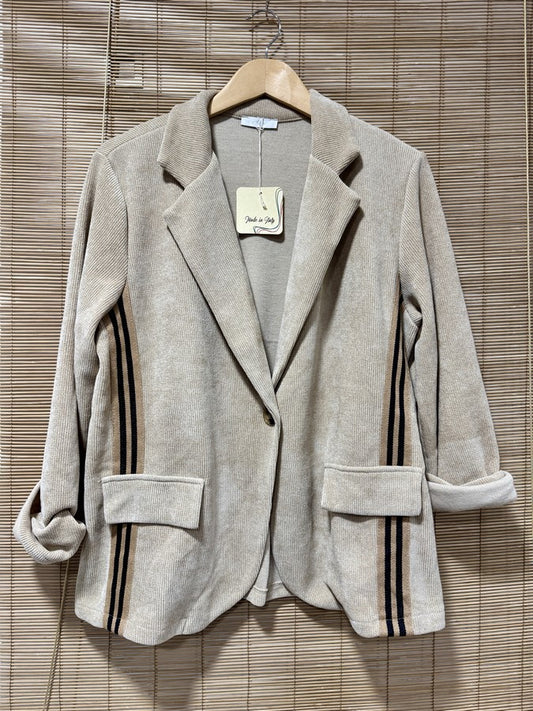 Blazer velours lurex beige