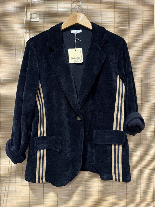 Blazer velours lurex noir