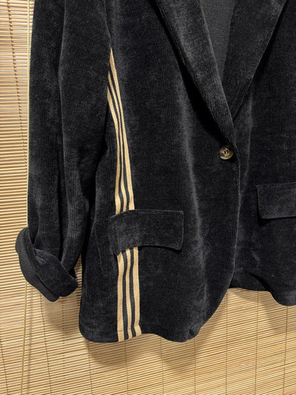 Blazer velours lurex noir