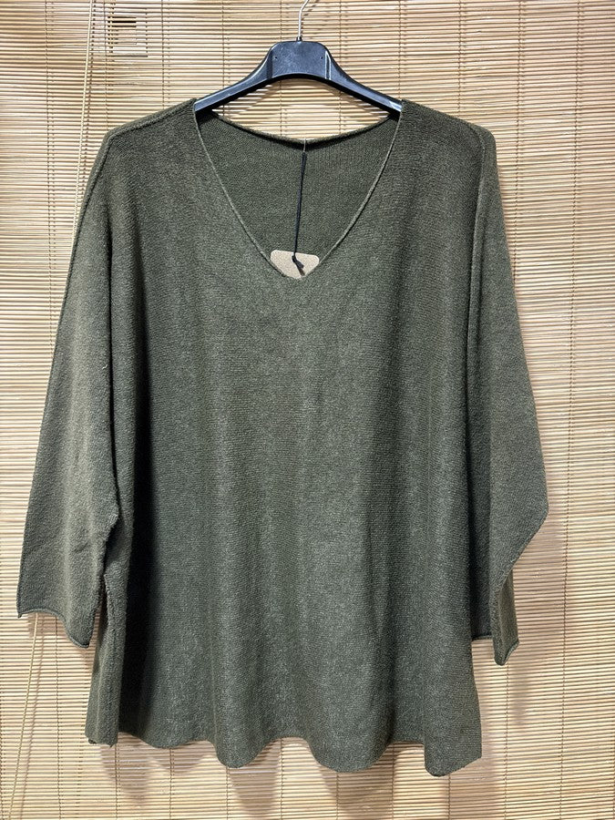 Pull chauve-souris kaki