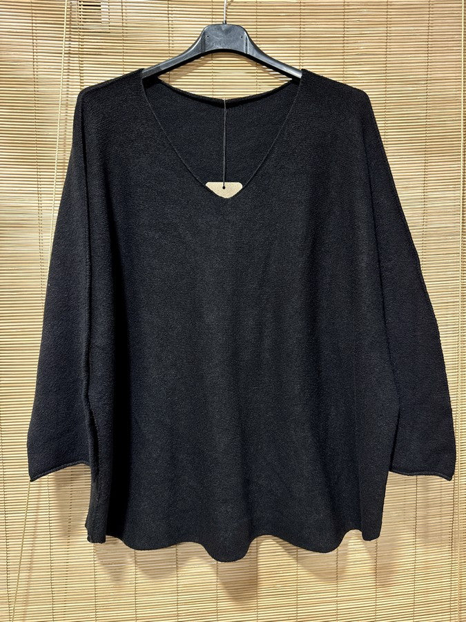 Pull chauve-souris noir