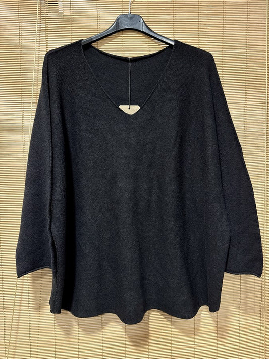 Pull chauve-souris noir