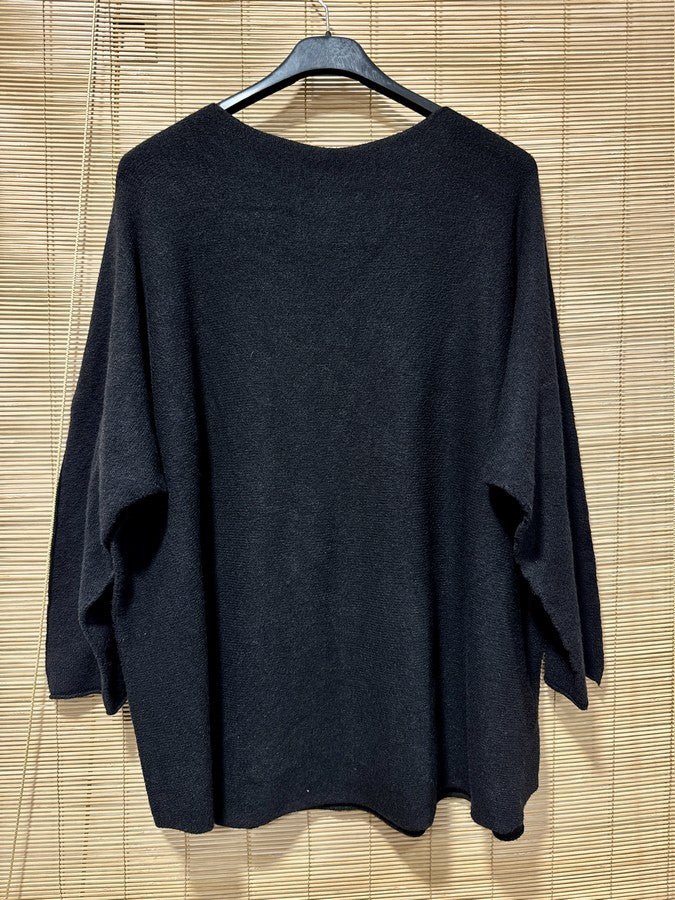 Pull chauve-souris noir