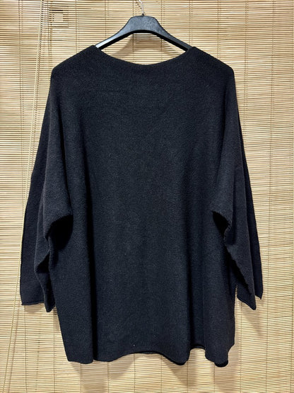 Pull chauve-souris noir