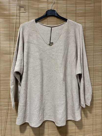 Pull chauve-souris sable