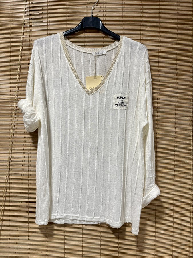 T-shirt manches longues FASHION blanc