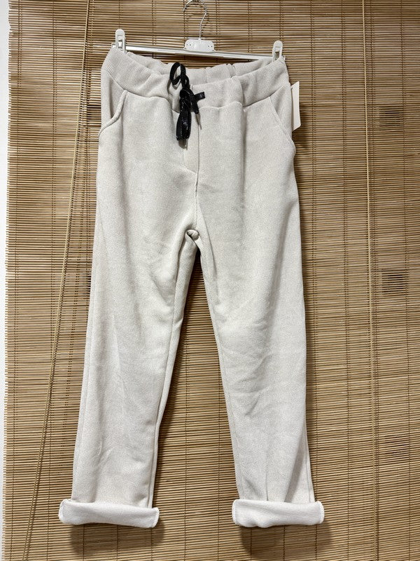 Jogging velours écru