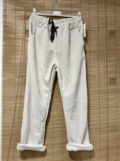 Jogging velours écru