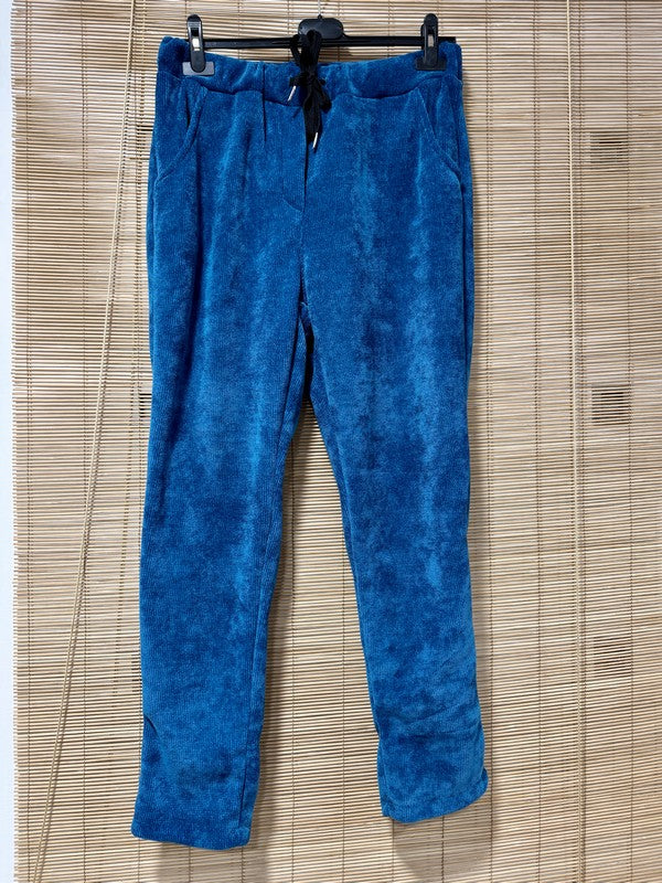 Jogging velours bleu pétrole