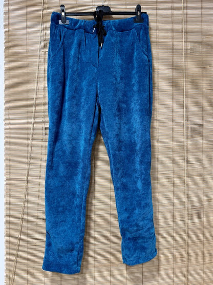 Jogging velours bleu pétrole