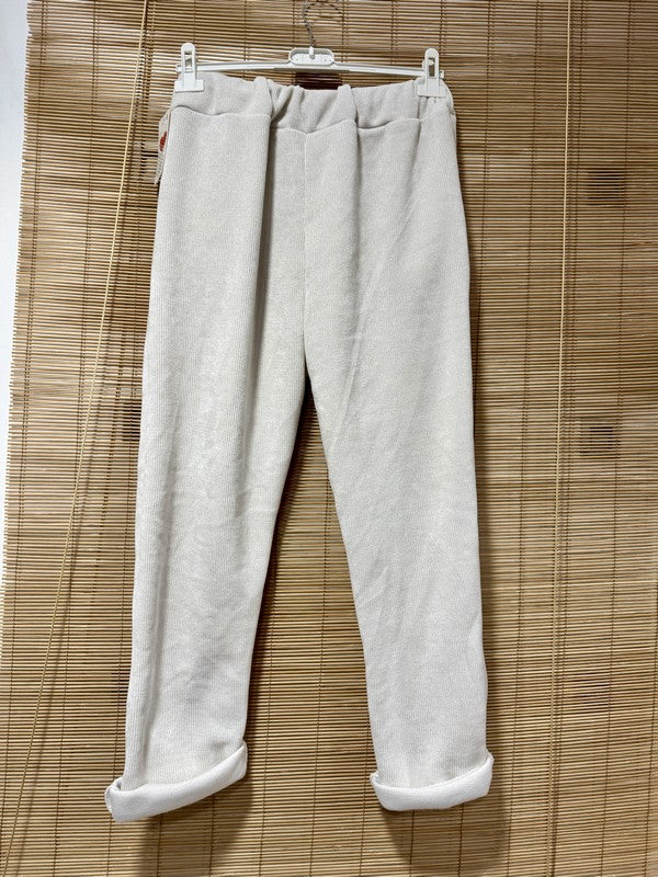 Jogging velours écru