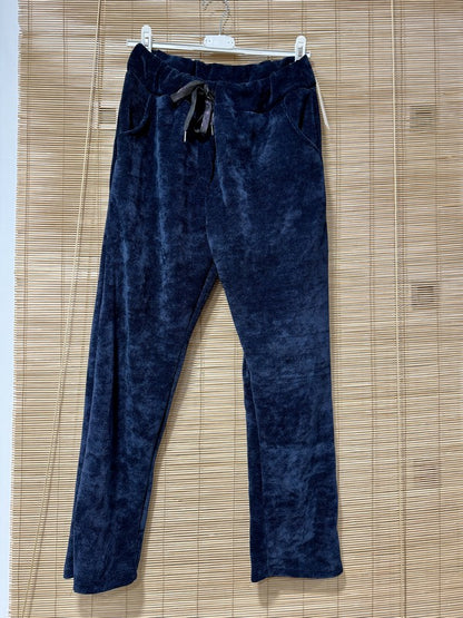 Jogging velours bleu marine