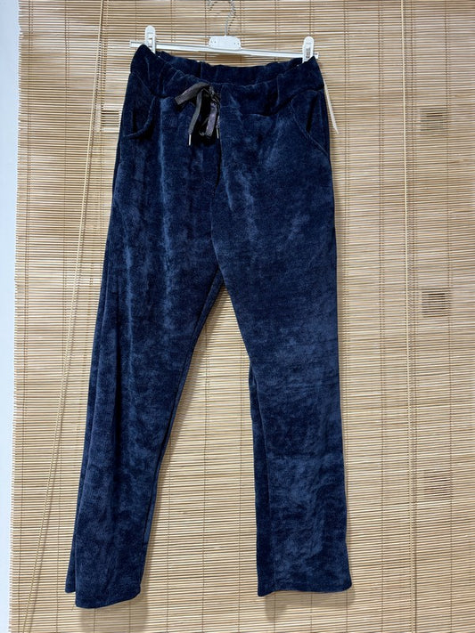 Jogging velours bleu marine