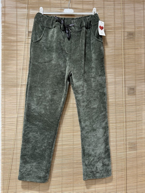 Jogging velours kaki