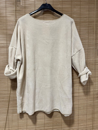 Pull fin velours ROCK beige