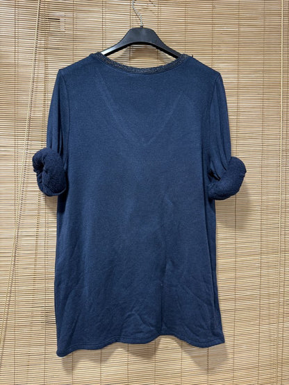 Pull fin intérieur molletonné Rock'n'Roll bleu marine